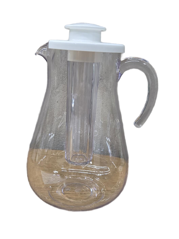 lot 41305 image: Mainstays 3-Quart Plastic Water Pitcher with Lid and Ice Core (Missing Part of Lid)