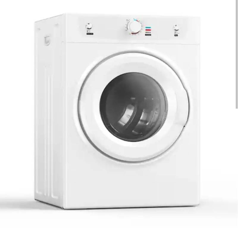 lot 37298 image: Vibekio 3.5 cu. ft. Vented Front Load Stackable Electric Compact Dryer in White with 26.4 lbs. Capacity and ECO Mode - Retail $513