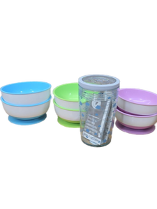 lot 37612 image: Munchkin Stay-Put Suction Baby Bowls Set with Simple Modern Cup