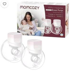 lot 37630 image: Momcozy S12 Pro V Hands-Free Wearable Breast Pump 3 Modes 9 Suction Levels Portable Electric Pump 2 Pack  Cherry Blossom Pink