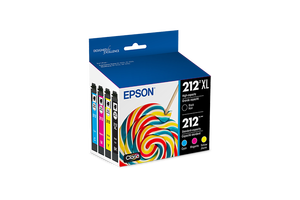 lot 37660 image: Epson 212XL Black CMY Combo Pack Ink Cartridges (T212XL-BCS) High-Yield, 3 Colors