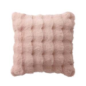 lot 37680 image: 20 Bubble Faux Fur Square Indoor Throw Pillow Blush
