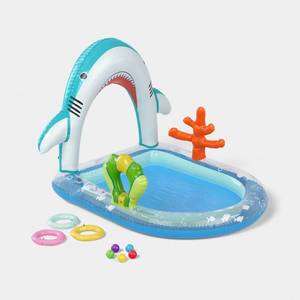 lot 40619 image: Shark Play Center Inflatable Water Park - Sun Squad