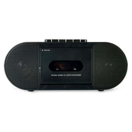 lot 41442 image: onn. Portable CDCassette Boombox with Bluetooth Wireless Technology Black (NOT WORKING)