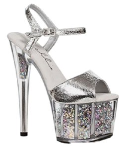 lot 37683 image: Ellie Shoes Womens 7 Inch Glitter Flake Fill Platform, Size 9