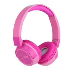 lot 37707 image: Altec Lansing Kid Safe 2-in-1 Bluetooth Wireless Headphones - Princess Pink