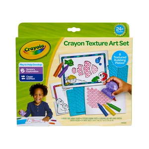 lot 37720 image: Crayola Texture Art Kit for Kids  Large Toddler Crayons & Textured Rubbing Plates  Adaptive Activity Set Preschool Supplies  Learning Toys and Gifts for Toddlers  2