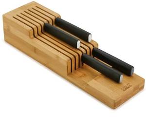 lot 37728 image: Joseph Joseph DrawerStore Bamboo 2-Tier Kitchen Knife Organizer