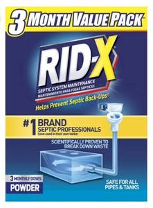 lot 39081 image: Rid-X Septic Tank Treatment Cleaning Powder  3-Month Supply (29.4oz)
