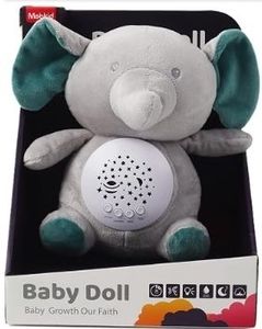 lot 40628 image: Soothing Baby Elephant Plush Sleep Aid �� White Noise Sound Machine & Starry Sky Night Light Projector