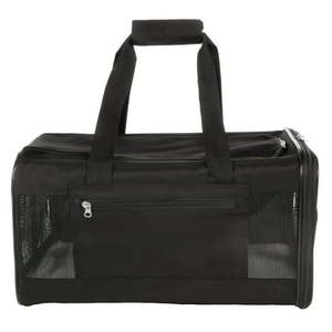 lot 40637 image: TrustyPup Easy Explorer Medium Guaranteed On-Board Travel Pet Carrier  Black  16 lb Limit