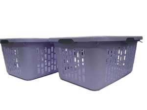 lot 40653 image: Sterelite Purple Laundry Basket 2 Pack
