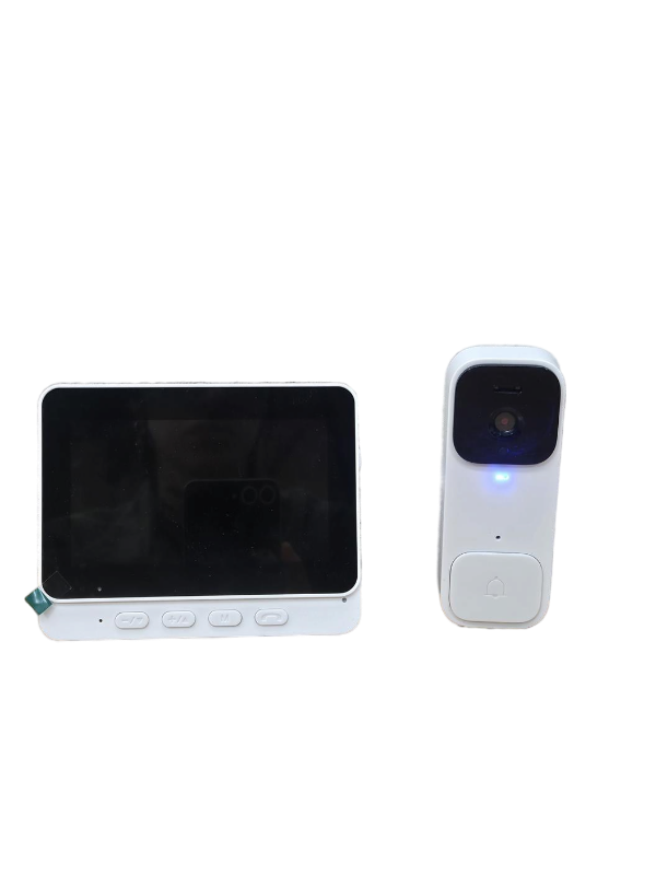 lot 41421 image: Smart Video Doorbell with Monitor Display Set (Screen Doesnt Work)