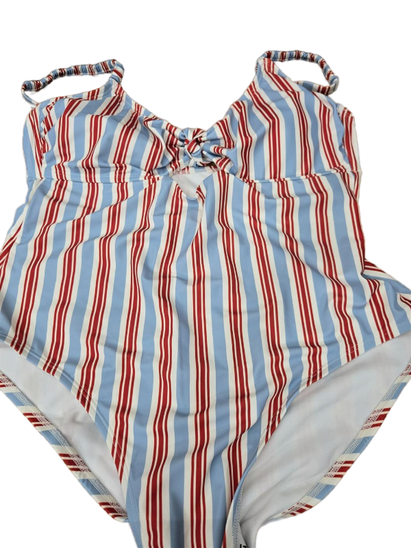 lot 41452 image: Time and Tru Red White Blue Striped One-Piece Swimsuit Size XL