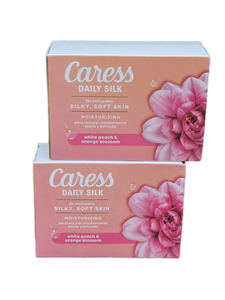 lot 37755 image: Caress Daily Silk Moisturizing Bar Soap - White Peach & Orange Blossom (2 Bars)