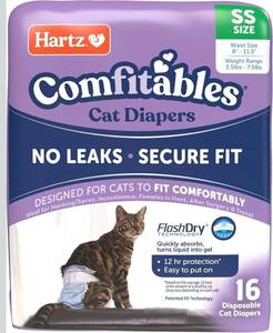 lot 37759 image: Hartz Comfitables Cat Diapers, Size XS 16 Count