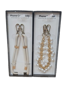 lot 37766 image: Phone Crossbody Strap and Pearl Wristlet Set