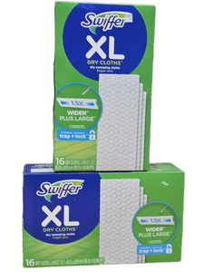 lot 37783 image: Swiffer XL Dry Cloths 2-Pack (32 Total Cloths)