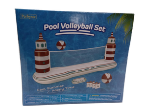 lot 40677 image: Perbyste Pool Volleyball Set Cool Summer Happy Time Inflatable Volleyball Set