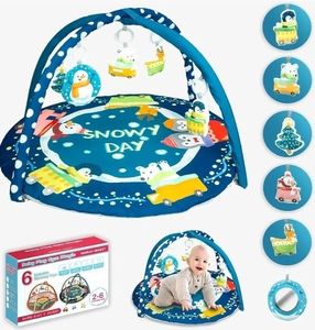 lot 40695 image: NuevoMarlo & Buzz Baby Play Gym & Activity Mat-snowy Day