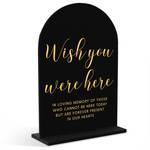 Wish You Were Here Sign for Wedding Decor 5 x 7 Inch (Black)