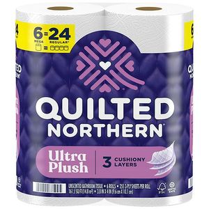 lot 37803 image: Quilted Northern Ultra Plush 3-Ply Bathroom Tissue Mega - 255.0 ea x 6 pack