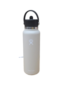 lot 37805 image: Hydro Flask Wide Mouth Water Bottle with Flex Straw Cap - Grey