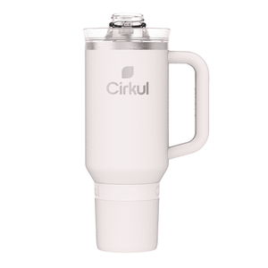lot 37806 image: Cirkul 40oz All-Day StrawSip Double-Wall Insulated Stainless Steel Tumbler with Handle  Cherry Blossom (Light Pink)