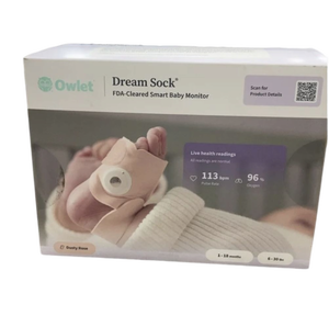 lot 37862 image: Owlet Dream Sock FDA-Cleared Smart Baby Monitor - Dusty Rose