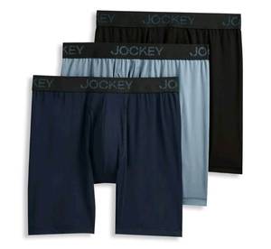 lot 37880 image: Jockey� Essentials Mens Microfiber Long Leg Boxer Brief Underwear, Pack of 3