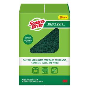 lot 40706 image: SCOTCH Brite Heavy Duty Industrial Size Scour Pads 20 Pack
