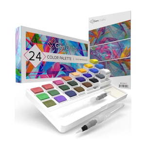 lot 40729 image: GenCrafts Premium Watercolor Palette  Set of 24 Classic Colors