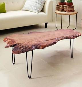 lot 40749 image: Natural Wood Coffee Table, Unique Live Edge Coffee Table for Living Room (Not Exact with Stock Photo)- Retail $185