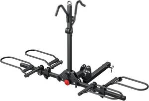 lot 271350 image: Retails for $200 Young Bike Rack Hitch for Car - 200LB 2-Bike Rack Hitch Mount Platform Style Hitch Bike Rack Smart Tilting & Easy Fold for Car SUV with 2 Inch Receiver Bike Carrier Fits Up to 5-inch Fat Tire