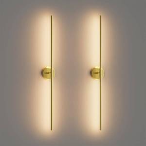 lot 461309 image: Retails for $129 40Inch Hardwired Gold Wall Sconces Set of Two,360  Rotate Modern Linear Wall Light 30W Gold Vanity Light 3000K for Bathroom, Living Room(2 Pack)