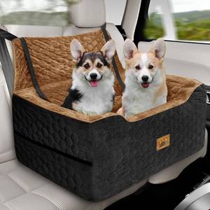 lot 3135 image: Dog Car Seat for MediumLarge Dog Booster Seat Under 60 lbs or 2 Small Dogs, Multi-Functional Pet Car Seat with Thick Cushion, 2 Safety Leashes(BlackBrown)