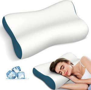 lot 3152 image: Cervical Neck Pillow for Pain Relief, Contour Memory Foam Pillows for Sleeping, Ergonomic Pillow Orthopedic Cooling Pillow Bed Pillow Neck Support for Side Back Stomach Sleepers