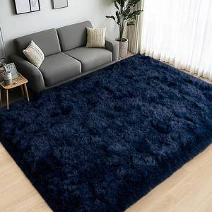 lot 3175 image: Large Area Rugs for Living Room Bedroom, 5x7 Feet Navy Blue Fluffy Shag Rug, Ultra Soft Shaggy Plush Fuzzy Modern Indoor Throw Floor Carpet for Kids Girls Boys Dorm Nursery Home Decor Aesthetic