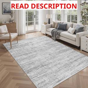 lot 3180 image: 5x7 Area Rugs - Ultra-Thin Washble Rugs,Non-Slip Low Pile Abstract Print Rugs for Living Room,Home Office Decor,Stain Resistant Machine Washable Area Rug