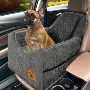 lot 3184 image: Dog Car Seat for SmallMedium Dogs, Memory Foam Dog Booster Seat, Travel Safety Per Car Seat with Washable Removable Cover, Storage Pockets for Dogs up to 35 lbs(Gray)