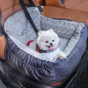 lot 3185 image: Oiilores Dog Car Seat for Small Dogs, Washable Pet Booster Car Seats with Clip-On Safty Leash, Comfy Deluxe Plush Carseat with Storage Pockets, Puppy Travel Carrier Bed for Dogs Under 25 lbs, Grey