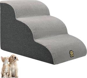 lot 3187 image: Pet Steps Dog Stairs for Sofa Couch and Bed High Density Sponge Pet Ramp with Removable Washable Cover Non-Slip Base Stable Dog Steps 15.7 H