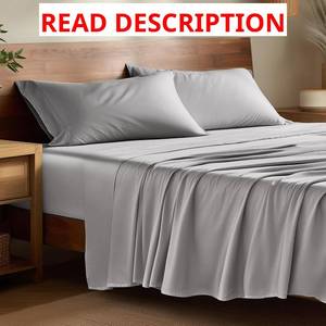lot 3201 image: Bare Home 100% Rayon Made from Bamboo Luxury King Sheet Set - 4 Piece Bedding Set - Deep Pockets - Cooling Sheets - Breathable - Easy Fit - Soft Bedding Sheets & Pillowcases (King, Lavender)