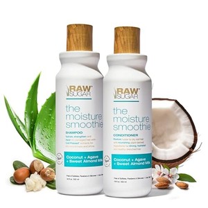 lot 3203 image: Raw Sugar Moisture Smoothie Shampoo and Conditioner with Coconut Oil Agave & Sweet Almond Milk Hydrates & Nourishes Dry Hair Formulated Without Su