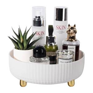 lot 3238 image: Bathroom Organizers and Storage,Rotating Makeup Organizer Tray for Perfume,Skincare,Cosmetics and Bathroom Storage,Lazy Susan Organizer,White