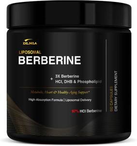 lot 3284 image: DLNIA Liposomal Berberine Supplement   3X Strength Berberine Matrix with DHB, Phospholipids, CoQ10, ALA, Vitamin D3, Chromium, Cinnamon   Advanced GLP-1 & Metabolic Support   60 Count BB 528