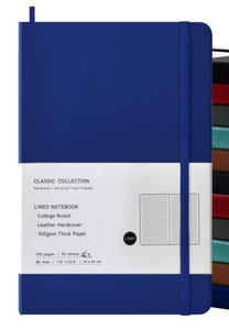 lot 3316 image: B5 Notebooks Journal College Ruled Composition Notebooks Classic Hardcover Lined Journals for Office Home School Business Writing Notes, 10.2 x 7.5, 100GSM Thick Paper Blue