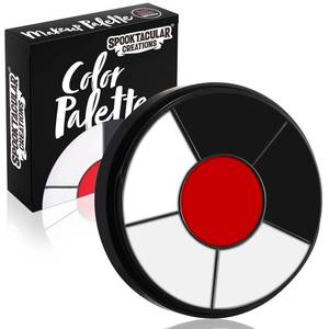 lot 3381 image: Spooktacular Creations Halloween Makeup Palette 3 Colors, Face Body Paint Makeup Wheel Waterproof Zombie Skeleton Cosplay Face Painting for Adult(0.35 Oz,White Black Red )