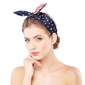 lot 3399 image: 2Pcs 4th of July Headbands for Women with Patriotic USA Bows, 4th of July Wide Red White and Blue Knotted Bow Hair BandsBands Fourth of July Accessories Gifts for Memorial Day Independence Day