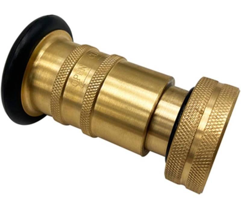 lot 7658 image:  SAFBY Fire Hose Nozzle Brass Fire Equipment Spray Jet Fog (1 NPTNPSH